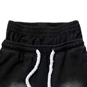 กางเกงขาสั้นทรงแบ็กกี้ของผู้ชายฟอกสีกรดทำจากผ้าวูลเป็นมิตรกับสิ่งแวดล้อมดีไซน์ฮิปฮอปดอกแดดสไตล์วินเทจโลโก้ตามสั่งฤดูร้อน - Product Image 5