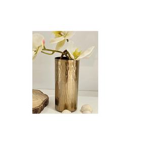 Vase à fleurs de décoration d'intérieur haut de gamme, vase à fleurs en métal poli en laiton, nouveau design moderne, argent personnalisé, haute qualité - Product Image 1