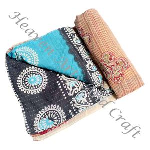 Kantha <b>Quilt</b> Gudari Kantha <b>Quilt</b> Gudari Hot Selling Wholesale Gold Supplier GD2061 Handmade Kantha <b>Quilt</b> Cotton Printed <b>Indian</b> - Product Image 6