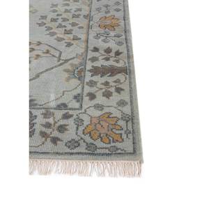 พรมขนสัตว์ถักมือสีฟ้าซาวานา พรมลายดอกไม้คลาสสิกทรงสี่เหลี่ยมผืนผ้าสำหรับห้องนั่งเล่นและทางเดินในบ้าน LCARM-603 สินค้ามาใหม่ - Product Image 4