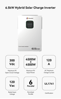 Stock local US : Batterie rack 51.2V 100Ah, onduleur hybride 6500W, prend en charge 63 unités en parallèle, ESS avec certifications UL1973, UL9540A, CE, CB