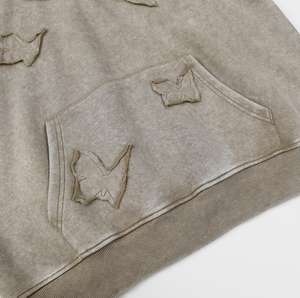 Sweat-shirt à capuche ample unisexe style streetwear avec patch personnalisé, fabrication usine, pour couple - Product Image 3