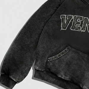 Custom Streetwear Unisex Cotton Winter <b>Hoodies</b> <b>Plain</b> Blank Heavy Weight Oversized Faded Acid Wash Men's Fleece Quick Dry - Product Image 4