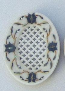 จานสบู่หินอ่อนสีขาวขนาด4x3นิ้วทำจากหินไพฑูรย์พร้อมที่ใส่สบู่สำหรับห้องน้ำ - Product Image 2