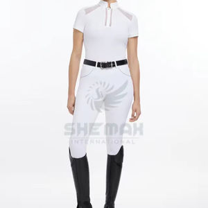 Chemise de concours d'équitation pour femmes chemise de compétition équestre à la mode avec tissu extensible et confortable pour les cavalières élégantes - Product Image 1