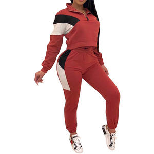 Ensemble de survêtement de haute qualité pour femmes / Veste demi-zippée avec pantalon de jogging Confortable et chaud Impression de logo personnalisée Coupe décontractée 2026 - Product Image 1