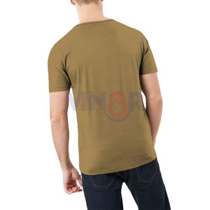 T-shirt unisexe en coton 100% épais, col rond, coupe douce, anti-rides, respirant, tricoté, service OEM 2025 - Product Image 2