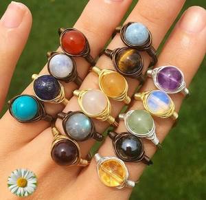 Trending Handmade Sterling Silver <b>Ring</b> Round Shape Multi Color <b>Quartz</b> Gemstone 10mm Bezel Setting Wedding Band US IGI Parties - Product Image 6