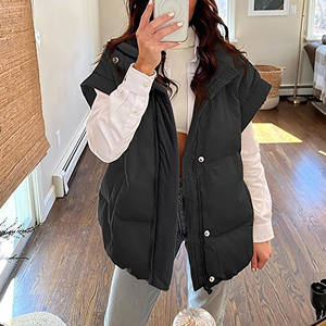 Chaleco acolchado de gran tamaño para mujer, chaleco de burbuja acolchado cálido y grueso 2025, abrigo de invierno acolchado sin mangas con cuello levantado, prendas de vestir de moda personalizadas - Product Image 3