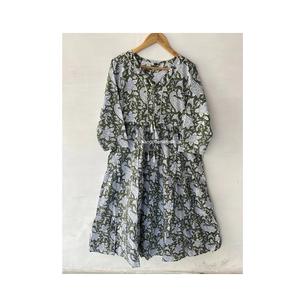 Vestido de Algodón con Estampado Paisley para Mujer, Estilo Dulce, Blusón para Bodas, Cintura Natural, Lavable, Suministro al por Mayor - Product Image 1