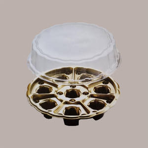 Recipiente para llevar de plástico dorado redondo de 10 piezas para 8 porciones individuales - Product Image 3