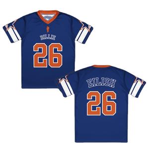 Vente en gros Streetwear Y2k unisexe, élégant, décontracté, confortable Maillot de football surdimensionné à col en V personnalisé Maillot imprimé respirant - Product Image 3