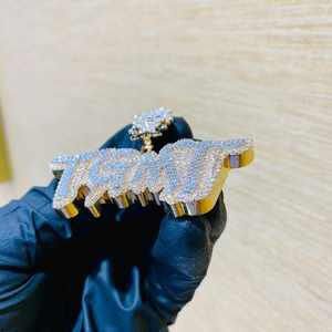 Colgante de Letra Inicial con Corona Estilo Punk, Chapado en Oro Rosa de 14K, con Moissanita de Corte 4Ct, para Hombre, para Bodas y Fiestas - Product Image 3