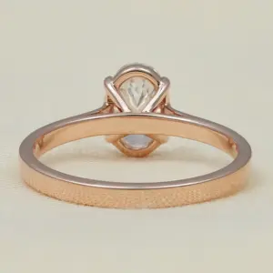 Bague de fiançailles solitaire en diamant de culture, forme ovale élégante, bague en diamant luxueuse - Product Image 2