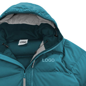 Blouson matelassé en toile à capuche personnalisé pour homme, respirant et à séchage rapide, imperméable, style streetwear réversible pour l'hiver - Product Image 3