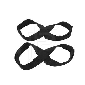 Logo personnalisé Gym Fitness Training Powerlifting Poignet Sangles Néoprène Figure 8 Sangle d'haltérophilie avec caractéristiques de sécurité - Product Image 1