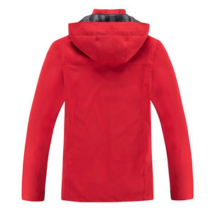 Haute Qualité Hommes Soft Shell Coupe-Vent Veste Imperméable Respirant Capuche En Cuir Motif Imprimer Broderie Avant En Gros - Product Image 2