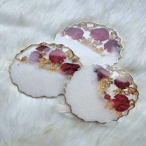 Handmade resin coasters with metallic shimmer finish epoxy <b>mats</b> perfect for home dining table coffee <b>bar</b> and decorative use - Product Image 3