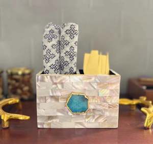 Customizable Classic Mother Pearl Eco-Friendly Cutlery Stand Double Tier Kitchen Dining Standing Type Installation Artisan Craft - Product Image 3