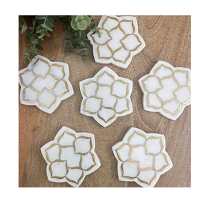 Posavasos de mármol y latón de diseño antiguo, posavasos de mármol de forma redonda, posavasos decorativo para mesa de comedor, producto de alta calidad - Product Image 2