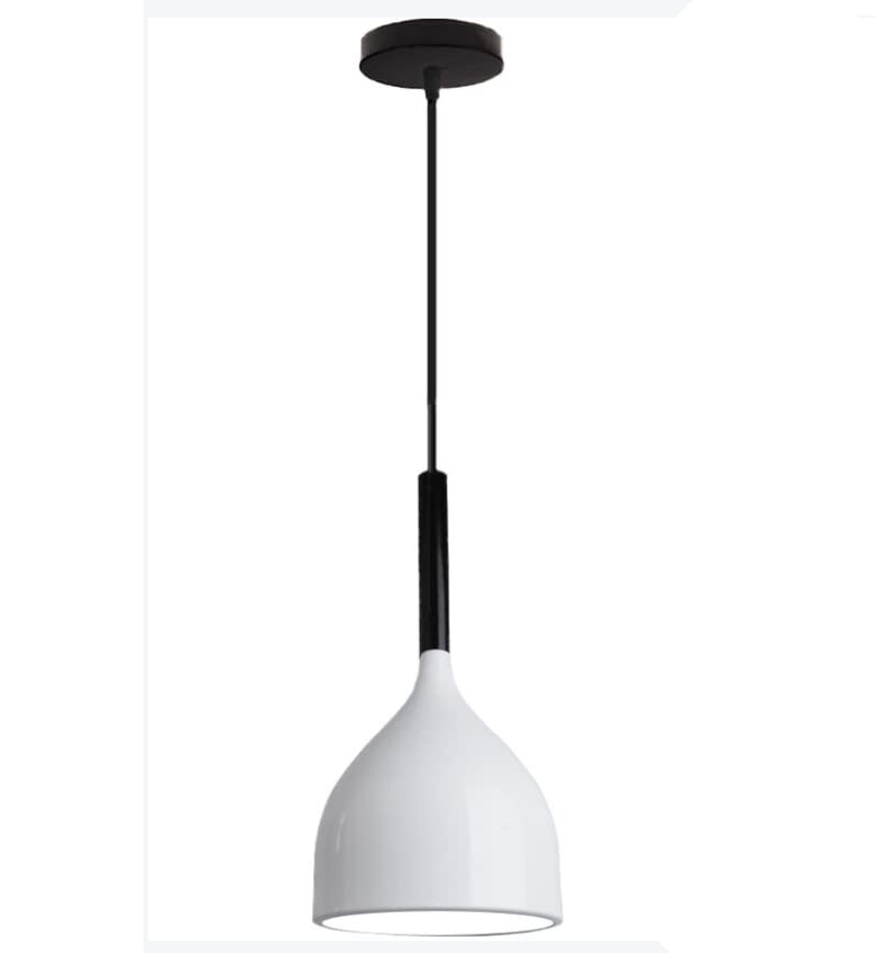 Single White Matt Finish 40W Hanging Pendant Ceiling Lamp Light Bedroom Living Room Dining Table Kitchen Island Without Bulb by ZARA ENTERPRISES