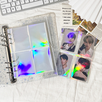 Album Photo Kpop en 3d à paillettes, support multicolore, 6 anneaux, en pvc et pp, collection de cartes de livres