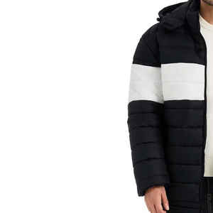 Veste chaude en coton avec capuche et col montant couleur unie Vestes d'hiver en duvet pour hommes de haute qualité Vente en gros - Product Image 5