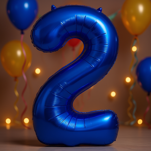 Palloncino Foil Numero 2 Blu Scuro 1M per Feste, Gonfiabile ad Elio, Decorazione per Feste - Product Image 3