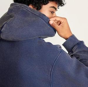 Fabricants de vêtements personnalisé gaufrage impression logo lavage à l'acide à capuche Vintage français éponge lourd à capuche surdimensionné Streetwear - Product Image 4