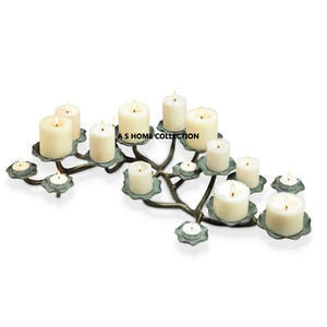 Bougeoir en métal en aluminium de conception martelée plaqué or pour pot de bougie unique en béton décoratif de fête lot de 3 - Product Image 6