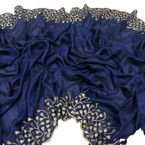 Magnifique Saree en soie Vichitra et Zari travail avec pierre travail avec chemisier broderie travail saree - Product Image 1