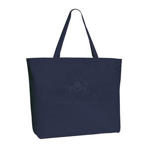 Bolsa de compras de algodón reciclado ecológico, logotipo personalizado, tela tejida de hombro de lona lisa, cremallera para mujer, moda reutilizable - Product Image 1