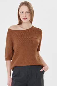 Suéter de Punto para Mujer, 100% Algodón Orgánico, Holgado, Transpirable, Suave y Cálido - Product Image 2