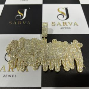 Pendentifs et breloques en or massif 14 carats personnalisés Pendentif en diamant de haute qualité certifié IGI Pendentif hip-hop glacé pour hommes - Product Image 4