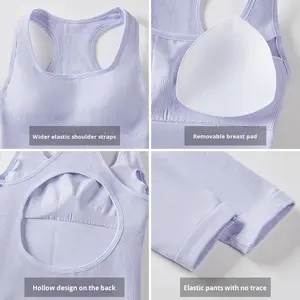 Combinaison de sport de yoga une pièce pour femmes, séchage rapide, tenue de course, body sculptant, taille et hanches rehaussées, vêtements de sport sexy - Product Image 3