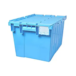 新2023高级塑料可折叠板条箱折叠储物运输盒水果可折叠容器带盖塑料板条箱。