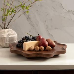 Organizador Giratorio de Madera de Acacia para Armario, Bandeja Redonda para Servir Vino - Product Image 5