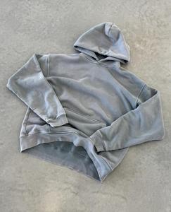 Custom Logo Vintage Wash <b>Hoodie</b> Sweatshirt <b>Plain</b> Oversized Blank Hoodies Bulk Cotton Pullover Acid Washed Hoodies cotton blended - Product Image 1