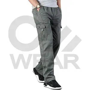 2023 Men's Full Elastic Waist Loose Fit Lightweight Workwear Pull On Cargo Pants In Good Quality And Styles