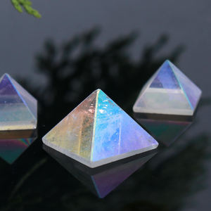 Crystal Beads Chakra Pyramid Phone case Piercing Titanium <b>Angel</b> Aura clear Quartz <b>Candle</b> Holders Crystal Electroplate Ceramic Va - Product Image 3