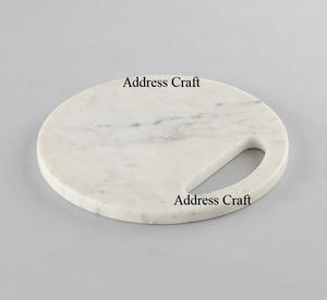 Plateau de service ovale en marbre blanc et gris de style luxueux pour la cuisine, vente chaude de planches à découper en marbre pour Noël - Product Image 4