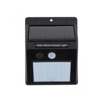 Lampe solaire HALOGEN 20 LED, efficacité 100 lm/W, angle de faisceau de 20 degrés, détecteur de mouvement, montage mural carré, ABS, lumière de jardin, 50000 heures