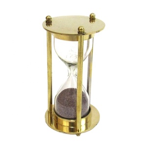 Nouveau design à la mode en laiton sablier de travail nautique avec verre premium sable blanc avec finition antique en gros - Product Image 1