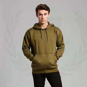 Sudadera con capucha OEM/ODM para hombre Sudadera con capucha polar de cuello alto con logotipo personalizado y diseño de parche en la manga - Product Image 2