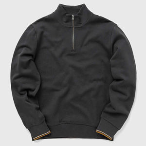<b>Men's</b> Customization Quarter <b>Zip</b> <b>Sweatshirt</b> Cotton Blended OEM Available Fully Personalized <b>Half</b> <b>Zip</b> Pullover <b>Sweatshirts</b> - Product Image 3