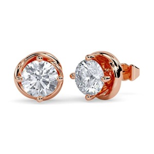 Pendientes de Diamantes Redondos con Nudo de Amor, 0.30 Ct, Diamante Cultivado en Laboratorio, en Platino, para Fiestas, de Lujo - Product Image 1