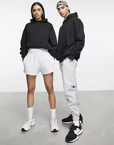 Custom Pullover High Quality Hoodies 350gsm Heavy Weight Cotton <b>Black</b> No <b>Strings</b> Oversized Unisex Hoodies - Product Image 3