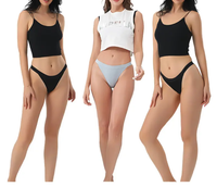 Celana Dalam Bikini Wanita Seksi Rajutan Bernapas Ramah Lingkungan Tanpa Jahitan Model Mid-Rise