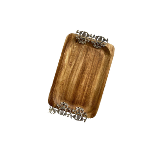 Bandeja de madera grande más vendida, mango de rama de olivo, artículos de comedor sólidos, bandeja para servir comida, ensaladera personalizable, catering - Product Image 3