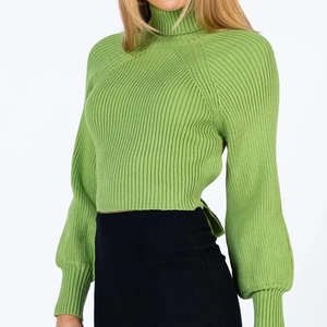 เสื้อสเวตเตอร์ถักเข้ารูปสำหรับผู้หญิงเสื้อสเวตเตอร์แบบถักมีฮู้ดเปิดไหล่ปล่อยโลโก้สินค้ามาใหม่ - Product Image 4